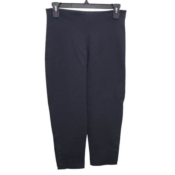 Equestrian Women's Black Flat Front Pull‎ On Jockey Horse Riding Crop Breeches S - Picture 1 of 5